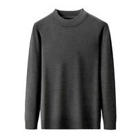 Pull à col montant pour homme, chaud, respirant, anti-boulochage, couleur unie, décontracté, coupe ajustée, polyvalent, à manches longues