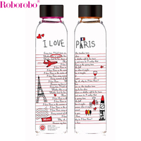 Bouteille d'eau en verre promotionnelle en gros