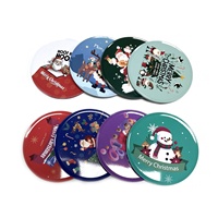 Posavasos Navideños Personalizados de 90 mm, Antideslizantes, Reciclables, de Hojalata, con Impresión Offset a 4 Colores, para Caja de Regalo, Venta Transfronteriza