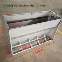 Équipement de ferme porcine double face ou mangeoires automatiques en acier inoxydable à un côté