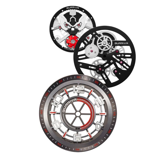 BURRIVA High Quality Multi-layer Skeletonized Watch Dial Mechanical Style OEM ODM Watch Parts 20 Years Manufacturer Factory