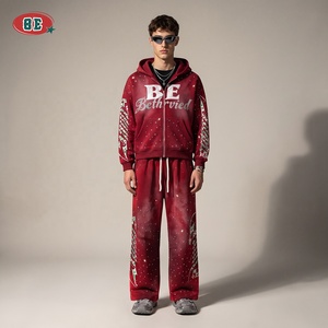 <span class=keywords><strong>Set</strong></span> <span class=keywords><strong>Tuta</strong></span> Sportiva da Uomo 2 Pezzi Personalizzata di Lusso con Strass, Lavaggio Acido, Stampa Serigrafica <span class=keywords><strong>e</strong></span> Zip, OEM - Product Image 2