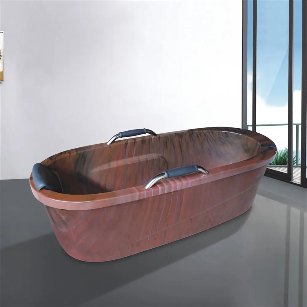 Baignoire de sécurité couleur bois baignoire pour personnes âgées baignoire autoportante grande baignoire de Massage acrylique pour adulte avec main courante