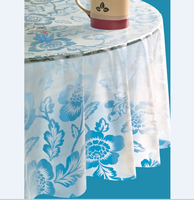 Nappe en plastique PVC transparente imprimée, nappe en vinyle transparente, nappe florale, sur-nappes de mariage