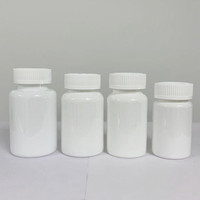 Bouteilles PET de supplément de vitamine 4oz 120ml 120cc Capsules blanches brillantes Bouteille sérigraphie pour médecine liquide Taille 49X92MM