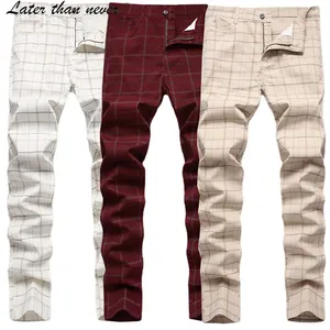 Heren Chino Broek Stretchy Business Casual Gecontroleerd Broek Voor Mannen Slim Fit Potlood Been Mannelijke Leisure Broek