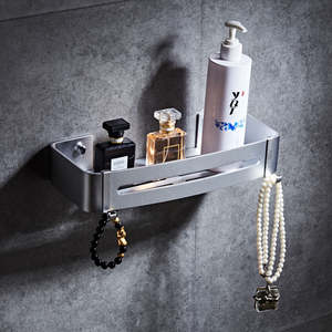 Étagère <span class=keywords><strong>de</strong></span> douche moderne en aluminium pour rangement <span class=keywords><strong>de</strong></span> <span class=keywords><strong>salle</strong></span> <span class=keywords><strong>de</strong></span> <span class=keywords><strong>bain</strong></span> avec crochets, panier <span class=keywords><strong>de</strong></span> douche, vente en gros pour usage domestique, hôtelier et commercial - Product Image 3