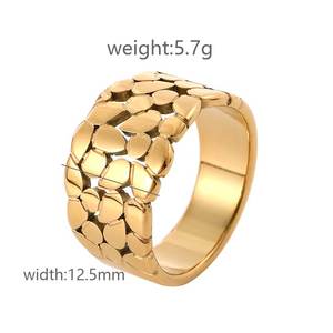 Bague ajustable en acier inoxydable plaqué or pour femmes Bijoux de mode classiques-Vente en gros pour femmes - Product Image 3