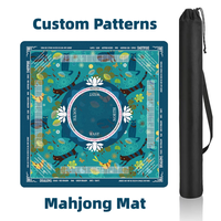 Tapis de Mahjong Américain Moderne Personnalisé en Néoprène Antidérapant et Anti-bruit, Portable pour Jeux de Société en Famille