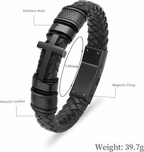 Bracelet urne commémorative croix de la foi, bijou funéraire en acier inoxydable pour cendres, souvenir pour femmes et hommes, cadeau de sympathie personnalisé - Product Image 2
