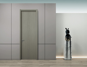Porte intérieure minimaliste en bois massif avec surface finie, ouverture manuelle, isolation acoustique - Product Image 3