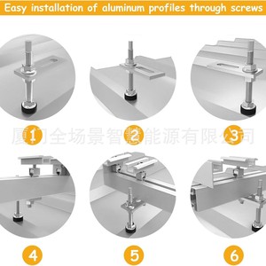 Stainless Steel Double-End Wood <b>Screw</b> Support Plate 4pcs For Corrugated Roof Solar Panel Installation Hot-Dip <b>Galvanized</b> - Product Image 4