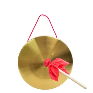 Gong dan Set Drum Tembaga, Instrumen Musik Berlapis Tembaga 15Cm Tangan Drum Gong 100% Mainan Buatan Tangan untuk Pelajar