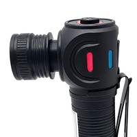 Lampe torche tactique rechargeable en alliage d'aluminium avec zoom, LED, clip et aimant à l'arrière