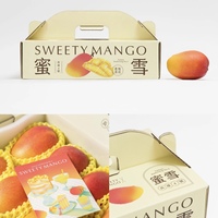 Sac de courses en papier personnalisé écologique avec motif de fruits de dessin animé, doublure en éponge, gaufrage, impression couleur intégrale, logo et taille sur mesure