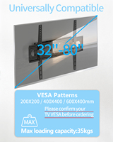 Support mural TV intelligent pivotant grand format pour salon et hôtel, bras articulé extensible multi-angle réglable, norme VESA