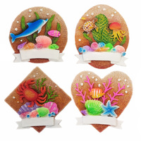 Aimant de réfrigérateur Aruba mdf avec logo personnalisé plage tropicale artisanat en résine souvenir touristique aimant de réfrigérateur tortue 3D de haute qualité