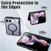 Étui magnétique robuste pour iPhone Duo Fold avec support de voiture, charge sans fil, accessoires, aimant intégré, panneau arrière transparent