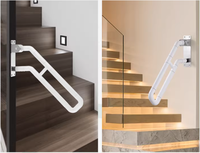Barre d'appui pliable en acier inoxydable avec design moderne, écologique et antidérapante, à fixer au mur pour les toilettes et les salles de bain