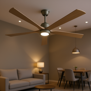 Ventilador de techo moderno LED de 60 pulgadas con control remoto de luz Motor de CC reversible silencioso de 6 velocidades para cocina comedor sala de estar - Product Image 2