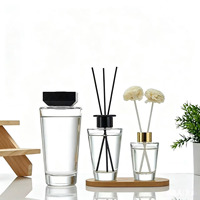 Bouteille d'aromathérapie conique en verre transparent simple, sans flamme, pour décoration en rotin, vide, pour diffuseur de parfum DIY, plusieurs tailles
