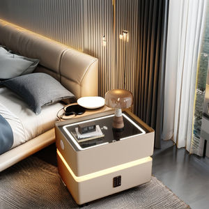 Comodino Intelligente Semplice e Moderno, Lussuoso Comodino Smart per Camera da Letto, Mobile in Legno Massello con Serratura - Product Image 5