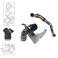 Bộ ống dẫn khí lạnh Titan màu xanh cháy + bộ ống dẫn áp suất cho M240i/M340i/M440i G42/G20/G22 B58 Giảm độ trễ Turbo, tăng hiệu suất Dyno