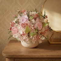 Vases décoratifs OEM en travertin pour la maison, plantes naturelles, bouquet éternel, roses éternelles préservées, fleurs immortelles