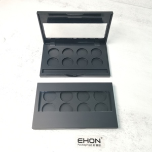 8 Pans Empty Highlight Palette <b>Plastic</b> Makeup Case With Clear Window Built-in <b>Mirror</b> Empty Eye shadow Blush Cosmetic Packaging - Product Image 3