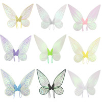 PARTYMENT Accessoires de spectacle pour festival et fête, Décoration de dos élégante, Ailes d'ange féerique, d'elfe et de papillon colorées
