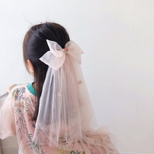 Versione coreana <span class=keywords><strong>dolce</strong></span> maglia fiocco nastro fermaglio per capelli fata Charm principessa fuggitiva foulard fiore ragazza accessori - Product Image 4