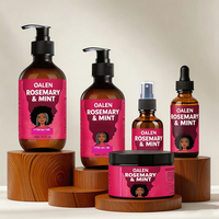 Kit de soins capillaires Oalen à la menthe et au romarin, anti-chute de cheveux, stimulant la croissance, comprenant shampoing, après-shampoing, huile et masque réparateur pour cheveux abîmés