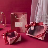 Boîte d'emballage de bonbons personnalisée, mariage, avec fenêtre transparente, boîte pliante, emballage de cadeau, pièces
