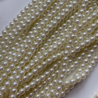 Fils de Perles Rondes Crème Claire 6mm Petites Perles Libres pour Décoration de Bijoux, Diamètre 4mm, Stock en Vente