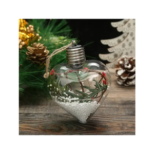 Décoration de Noël SHUANGYUAN, <span class=keywords><strong>boules</strong></span> de décoration d'arbre suspendues en forme de cœur, matériau PET transparent, éclairage LED - Product Image 2
