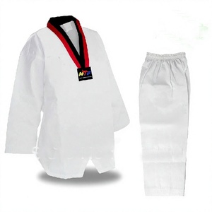 Uniforme de Taekwondo con Cuello Rojo y Negro, Transpirable y Cómodo, para Niños y Adultos, Logotipo Personalizado, Venta al Por Mayor de Fábrica - Product Image 6