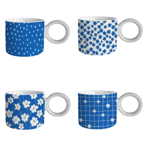 Tasses à expresso en céramique à motif bleu du fabricant chinois, mugs à café en porcelaine, poterie pour cadeaux d'affaires - Product Image 6