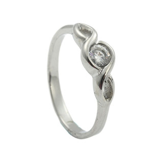 Anillo de piedra blanca de acero y titanio de estilo europeo, joyería de regalo retro de moda plateada para mujer 24090 - Product Image 5