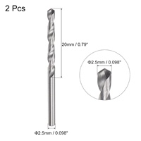 Uxcell – forets en carbure solide, 25mm, C2/K20, outil de perçage de métaux à tige droite non revêtue, pour acier inoxydable, aluminium, fer, plastique