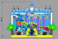 Équipement de jeu intérieur sur le thème de l'océan, toboggan sec commercial, aire de jeux pour enfants, centre de jeux doux, ensemble de toboggans d'escalade