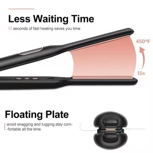 Mini plancha <span class=keywords><strong>de</strong></span> pelo y rizador 2 en 1 Popular, pantalla LCD, planchas planas cortas y pequeñas para rizos <span class=keywords><strong>de</strong></span> lana más finos, peinado para hombres - Product Image 3