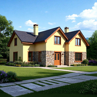 Villa en structure acier lourde, installation rapide, grandes maisons préfabriquées modernes de luxe, villas de luxe pour maisons préfabriquées