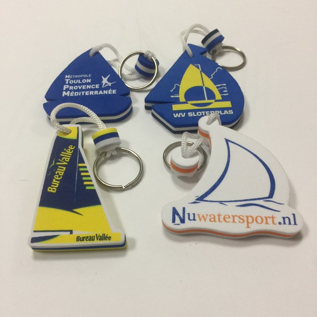 Promotion Gifts Customized 3D Sailing Boat EVA Floating Keychains Plastic Key Chains with Custom Logo