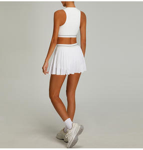 Custom dames tennisrok set van hoge kwaliteit, <span class=keywords><strong>2</strong></span>-delig, ademend, geplooide spandex/nylon, sneldrogend golfkleding - Product Image 5