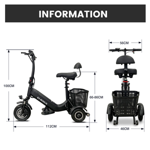 สกู๊ตเตอร์เคลื่อนที่พับได้น้ำหนักเบาพิเศษ KSM-902 สกู๊ตเตอร์ไฟฟ้าแบบพกพา 3 ล้อ น้ำหนักเพียง 16 กก. - Product Image 2