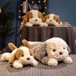 Juguete de perrito de peluche suave personalizado de alta calidad para niños Nueva cara sonriente tumbado Animal de peluche decorativo en 2 colores para elegir - Product Image 4