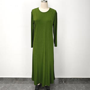 Vestido Abaya de mujer musulmana al por mayor de fábrica, Túnica árabe de Oriente Medio, Vestido largo de Color sólido, Túnica Malaya - Product Image 6