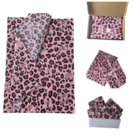 Papier de soie imperméable écologique à motif léopard rose, 17 g/m², pour emballage de vêtements, sacs cadeaux et fleurs séchées, vente en gros