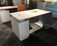 Bureau de direction moderne en MDF blanc avec finition peinture laquée - Usage commercial - Garantie 3 ans