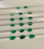 17 Piezas de Esmeraldas Naturales de Primera Calidad, Origen Colombia, Corte Facetado Azul en Forma de Pera, Piedras Preciosas de Alta Calidad para Joyería